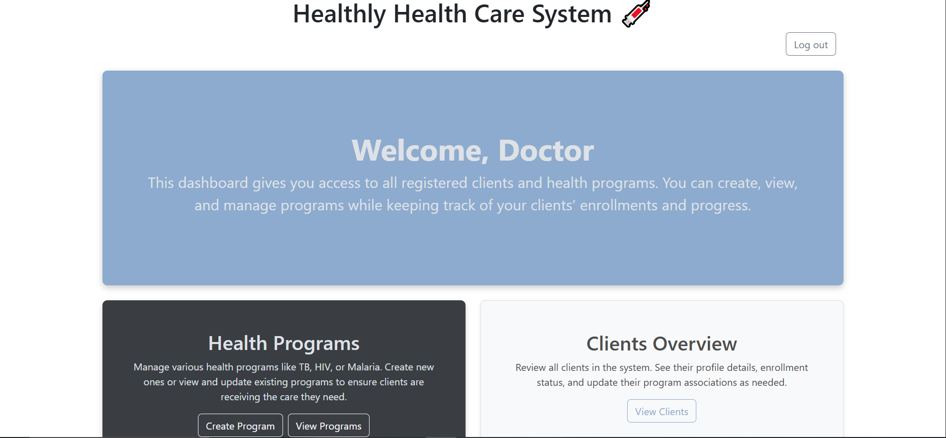 Doctor homepage